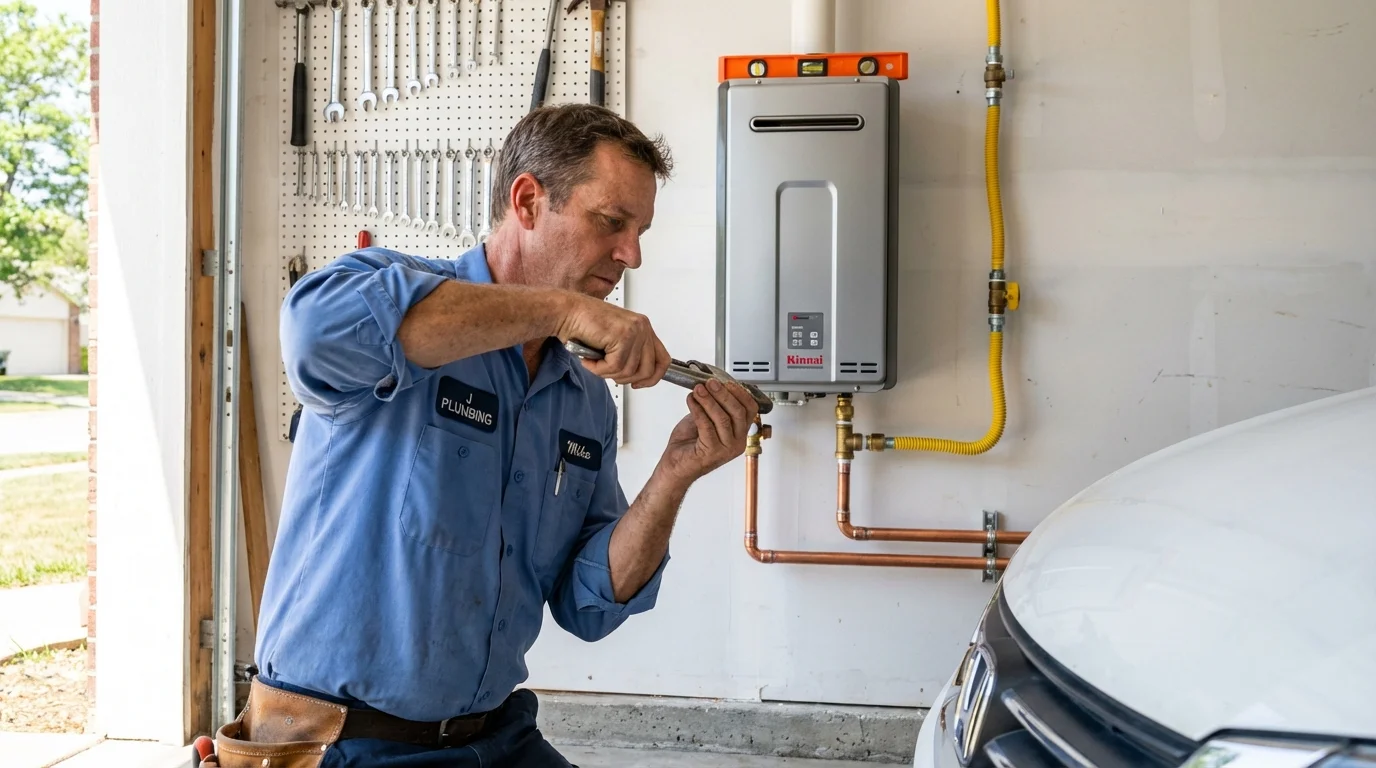 Tankless water heater installation by a Johns Plumbing LLC plumber in Sturgeon